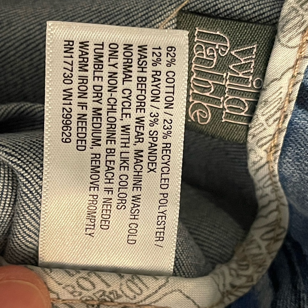 Women’s Wild Fable Blue Denim Marble Pattern Mini Skirt Stretchy Y2K 90’s Sz 12 - Picture 6 of 7